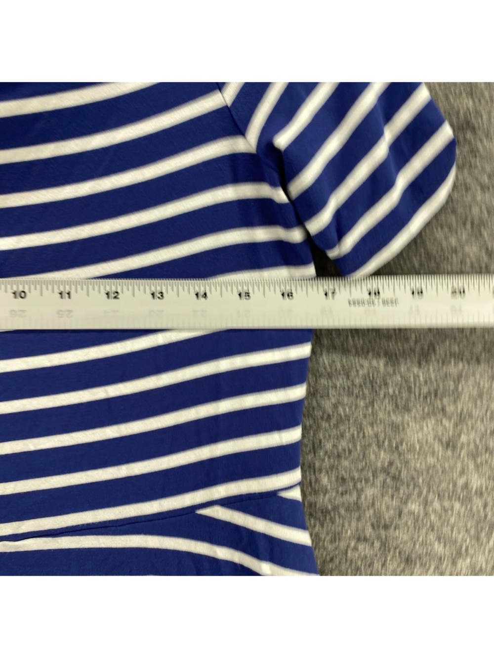 White House Black Market Striped Fit & Flare Dress Blue White Medium - Picture 5 of 8